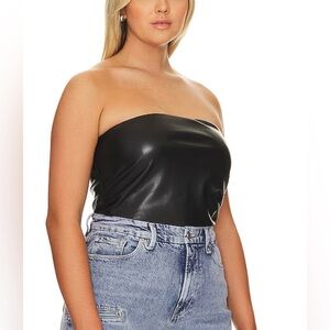 Good American faux leather tube  top new